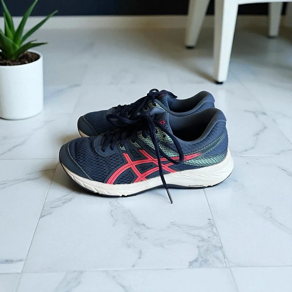 ASICS Women's Gel Contend‎ 6  Blue Lace-up Running Shoes Size 6.5 F920220